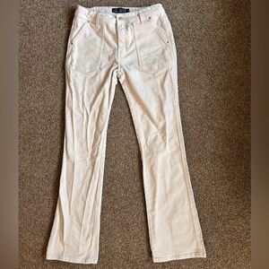 Cream Flair Ribbed Jeans